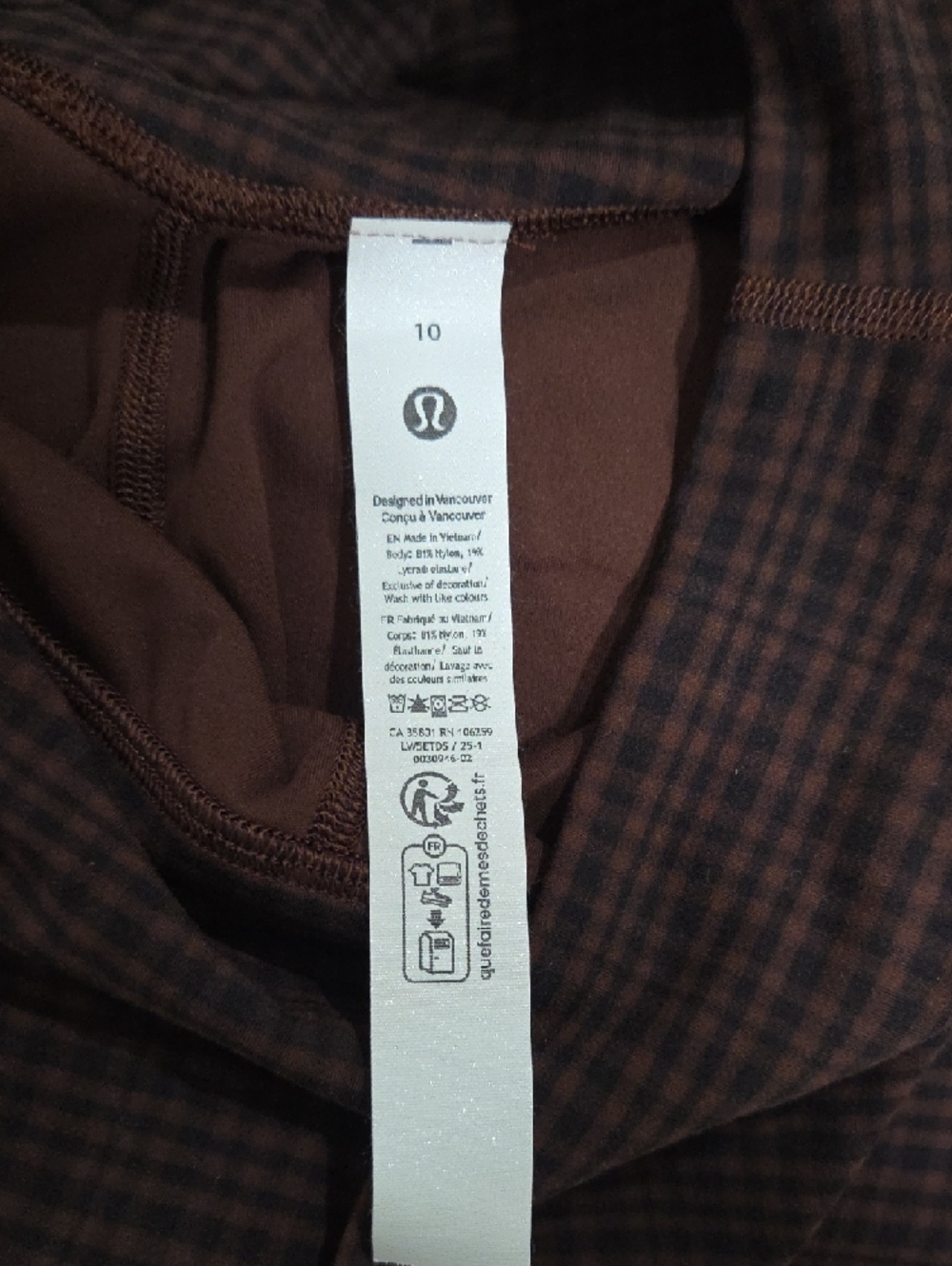 lululemon athletica Dark Brown Plaid High-Rise Leggings - Picture 4 of 4
